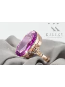 Style vintage Anneau Améthyste Or rose 14 carats vintage d'origine vrc113r